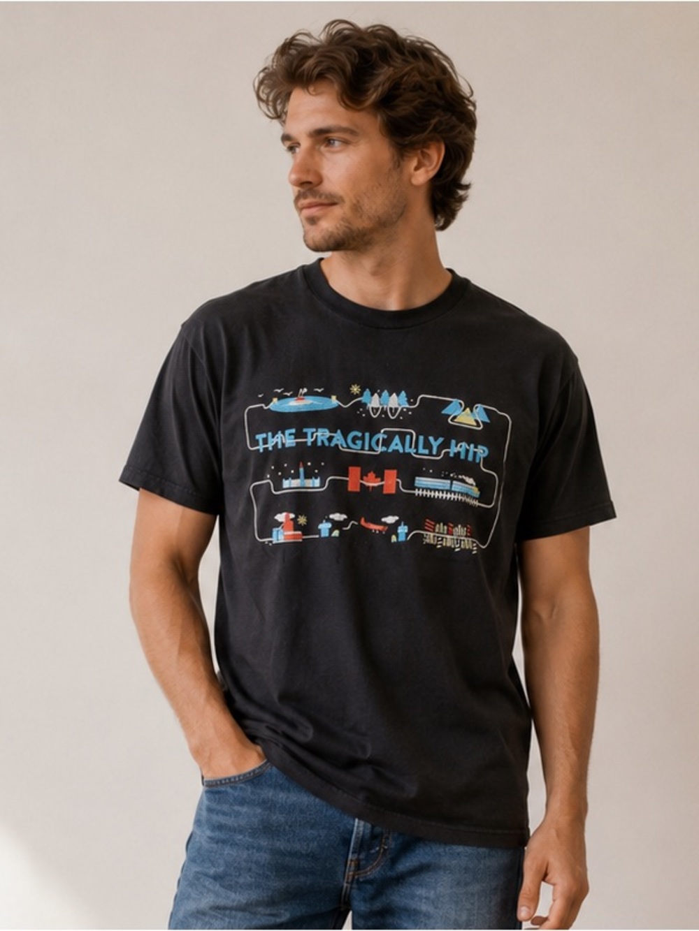 The Tragically Hip Man Machine Poem 2016 Canada Tour Graphic Band Tee XL